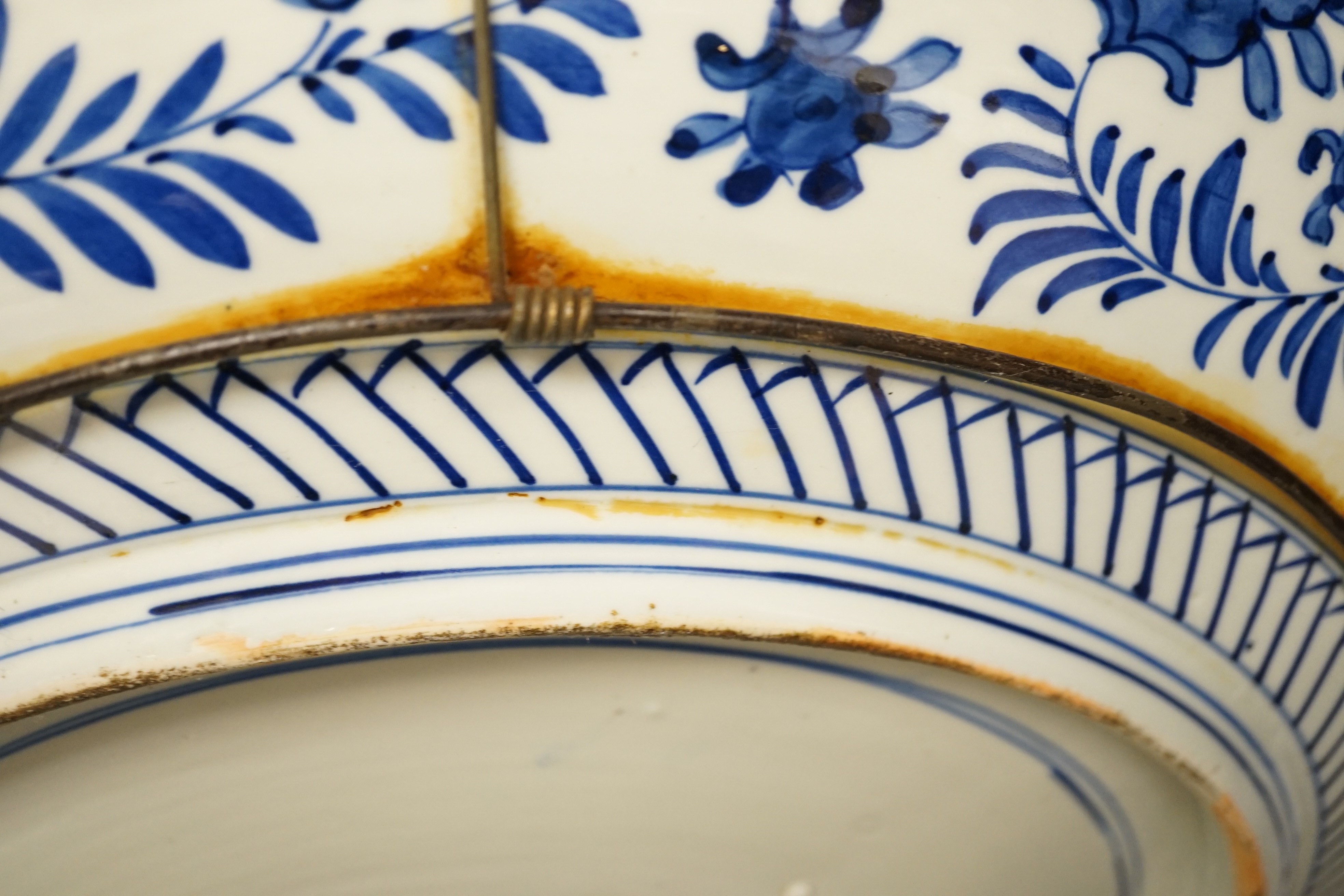 A massive Japanese Arita 'Seven Gods of Happiness' dish, Meiji period, 60.5cm.